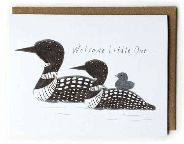Loon Welcome Little One Baby Card