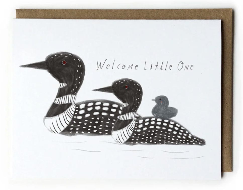 Loon Welcome Little One Baby Card