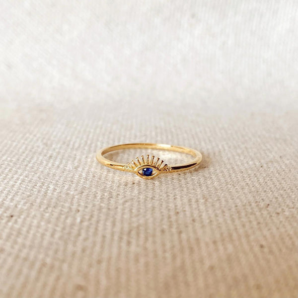 18k Gold Filled Evil Eye Ring