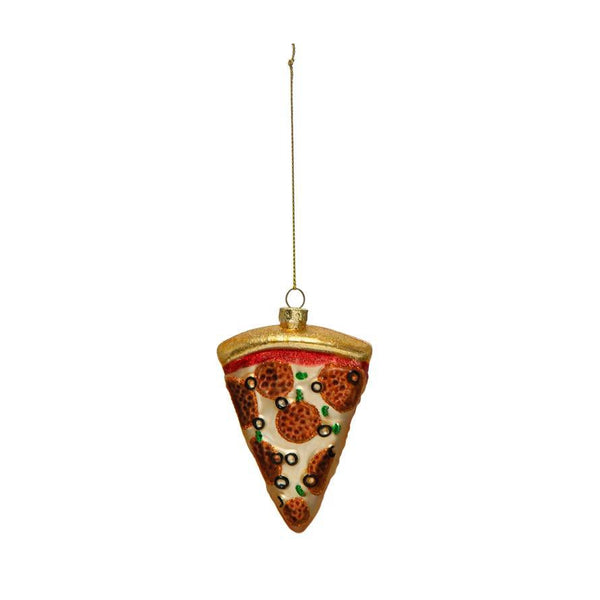 Glass Pizza Slice Ornament