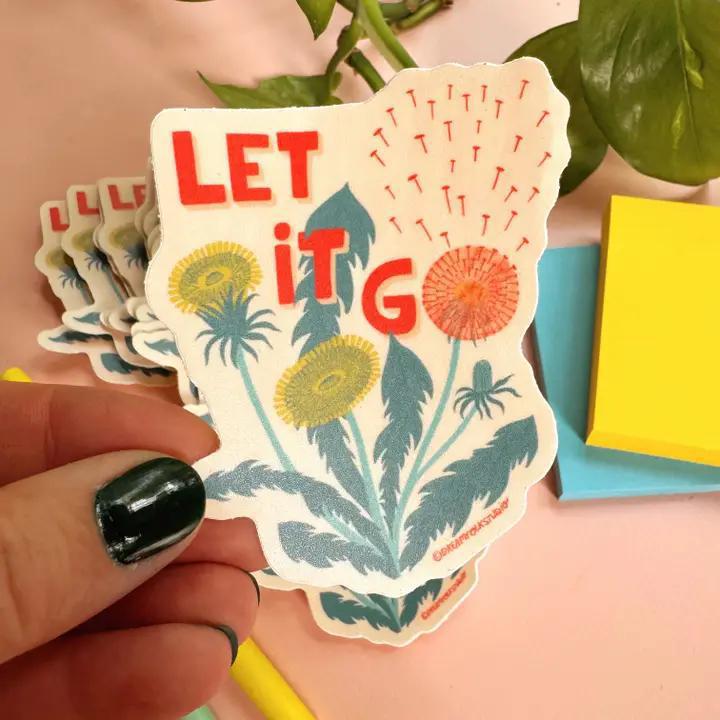 Let it Go - Dandelion Vinyl Sticker