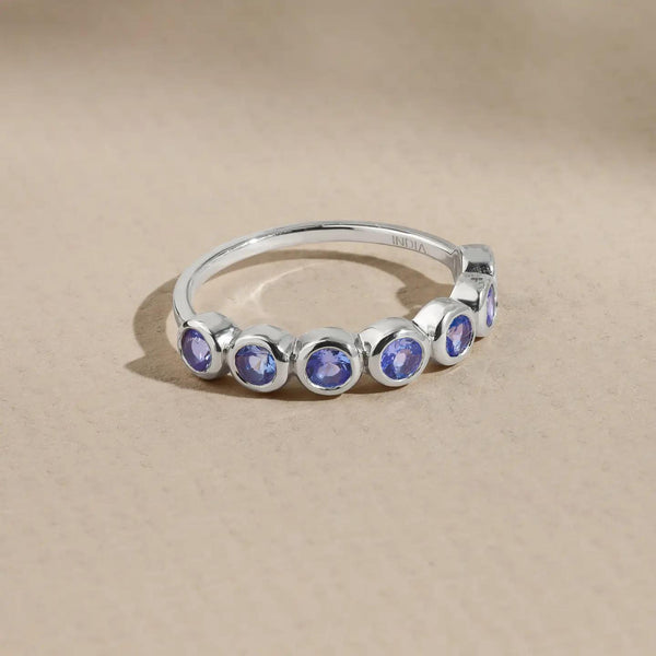 Sterling Silver Tanzanite Solitaire Ring