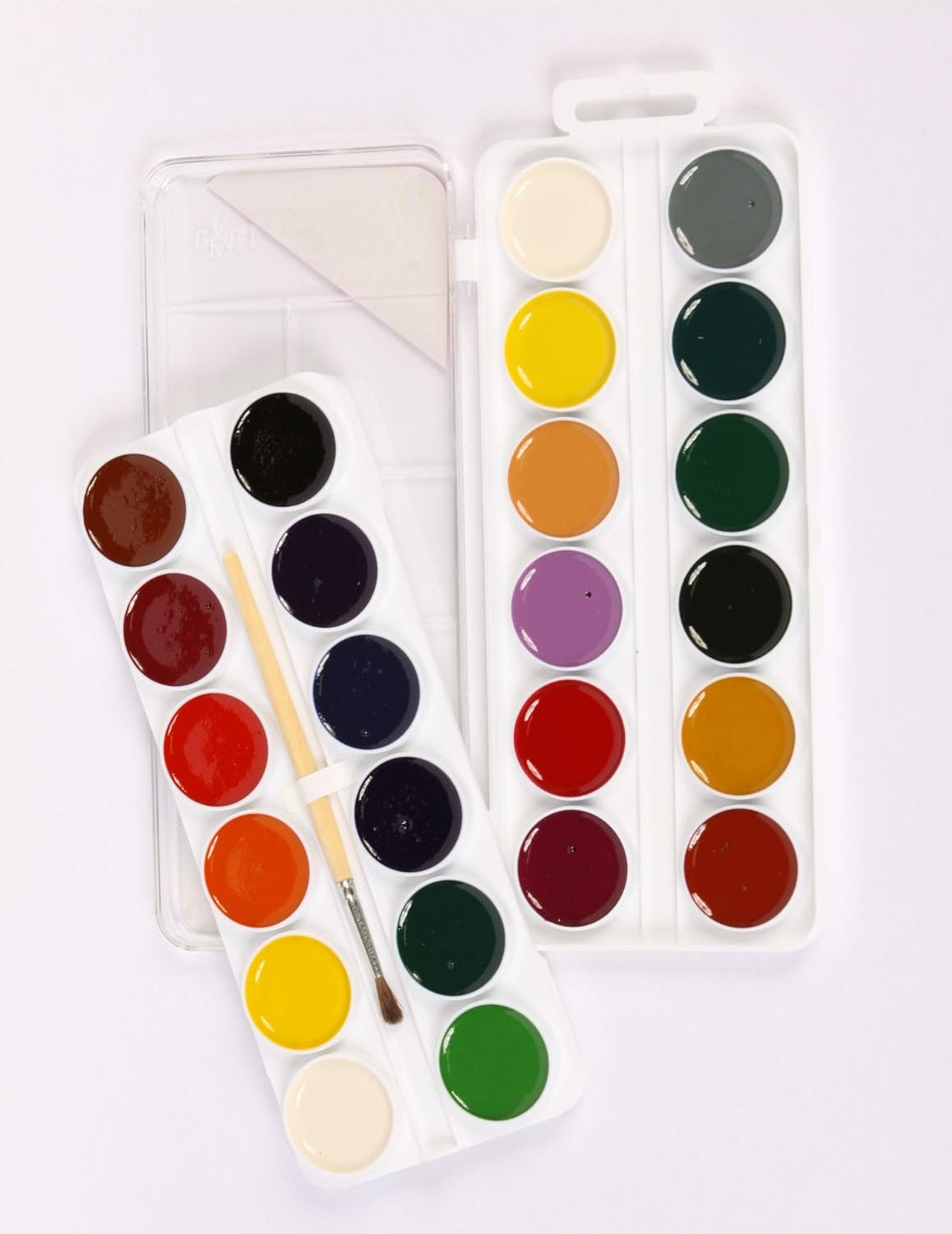 Set of 24 Semi-Moist Watercolors w/ Brush