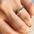 18k Gold Filled Vintage Flower Cubic Zirconia Ring Crystal