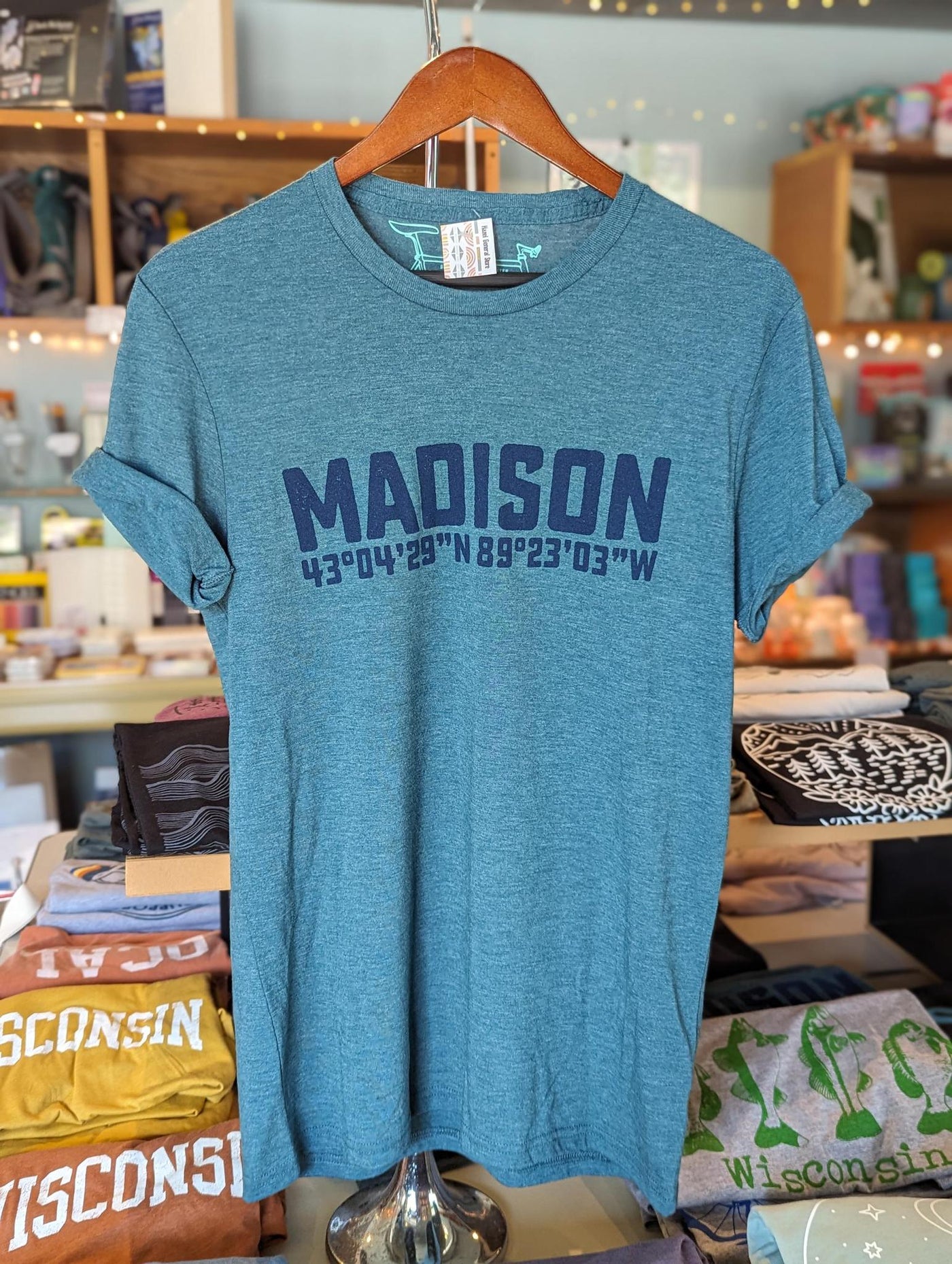 Madison, WI Latitude and Longitude T-Shirt
