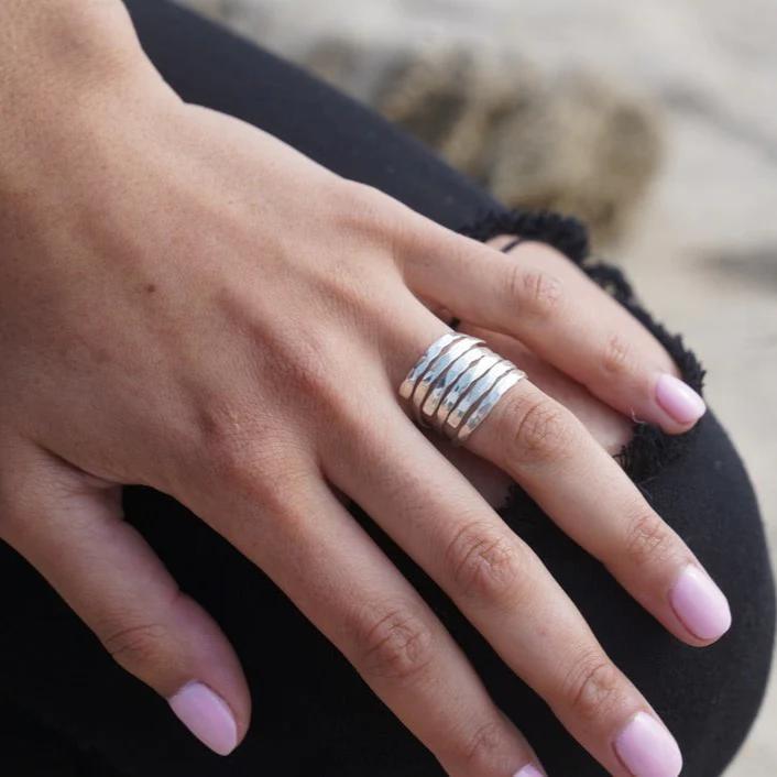 Sterling Silver Hand Hammered Ring
