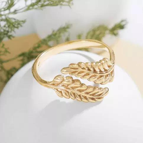Adjustable Sprig Leaf Ring