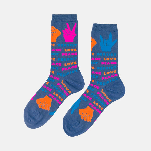 Women's Love Peace Persist Crew Socks
