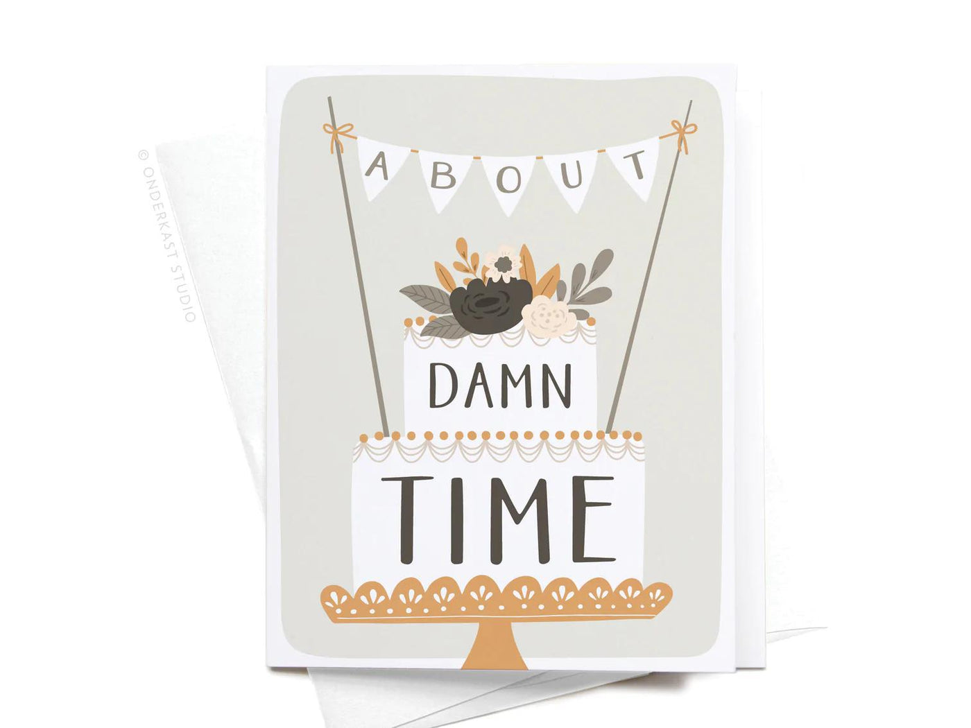 About Damn Time Wedding Cake Card