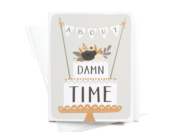 About Damn Time Wedding Cake Card