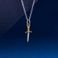 Sterling Silver and Bronze Mini Dagger Necklace