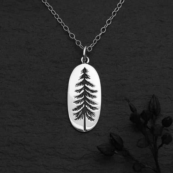 Oval Pine Tree Necklace