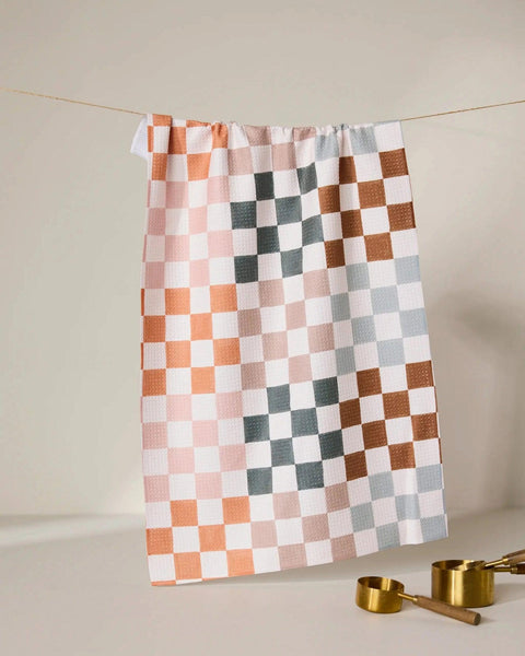 Autumn Checkers Tea Towel