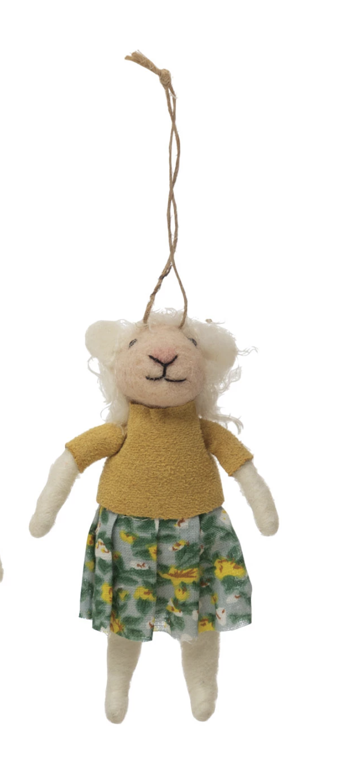 Wool Felt Lamb Ornament