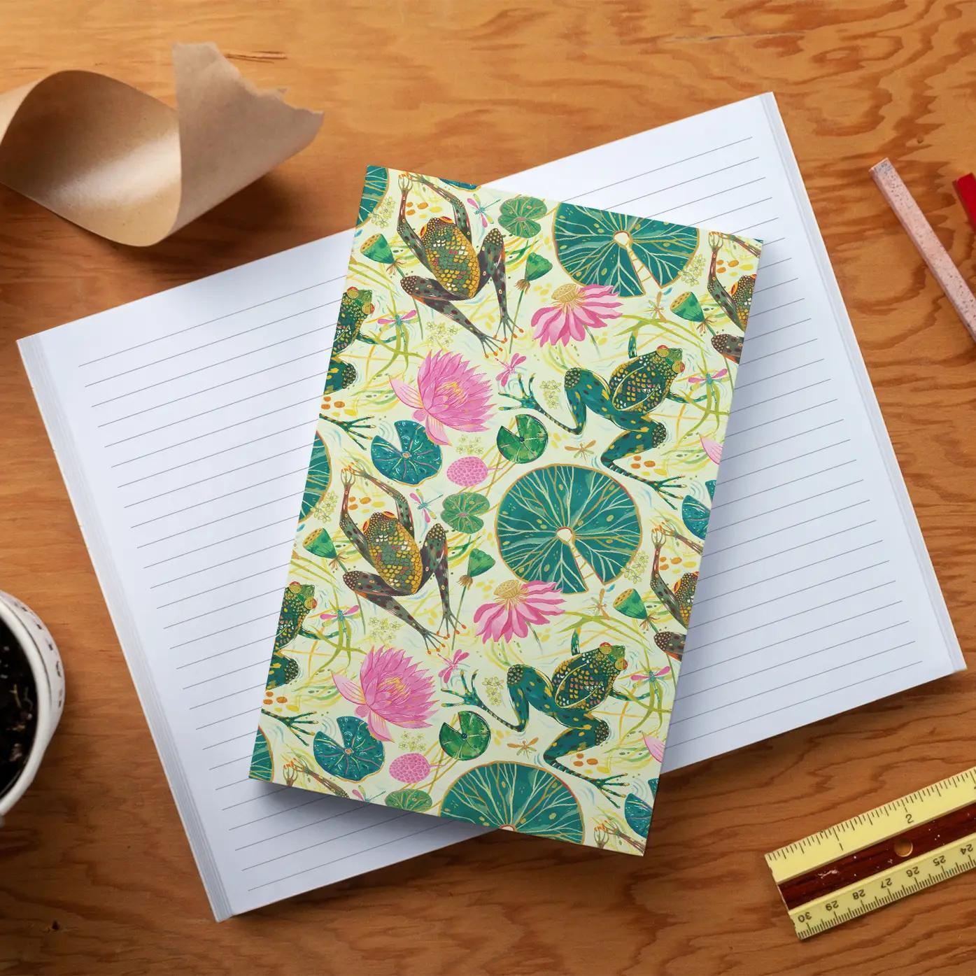 Leap Year Frogs Soft Touch Layflat Notebook
