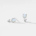 Tiny Opal Tulip Stud Earrings