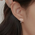 Lace Ribbon Bow Stud Earrings in Sterling Silver