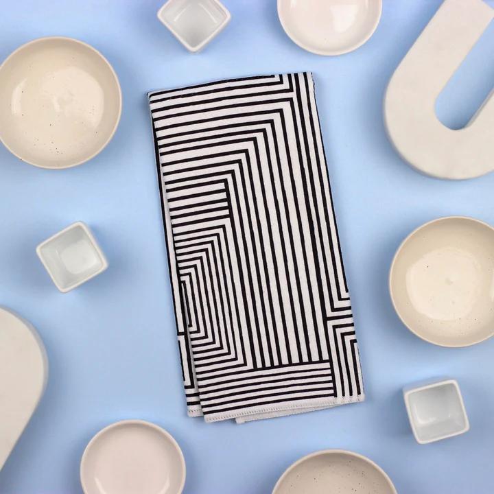 Mono Maze Dish Towel