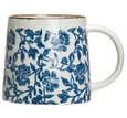 Blue Ceramic Floral Mug