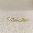 18k Gold Filled Curved Cubic Zirconia Stud Earrings