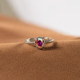 Oval-Cut Aurora Crystal Ring in Sterling Silver