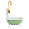 Metal Sink Soap Dish w/ Faucet, Green, White & Gold Finish