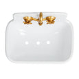 Metal Sink Soap Dish w/ Faucet, Green, White & Gold Finish