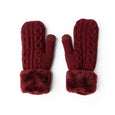 Cable Knit Mittens with Plush Cuff
