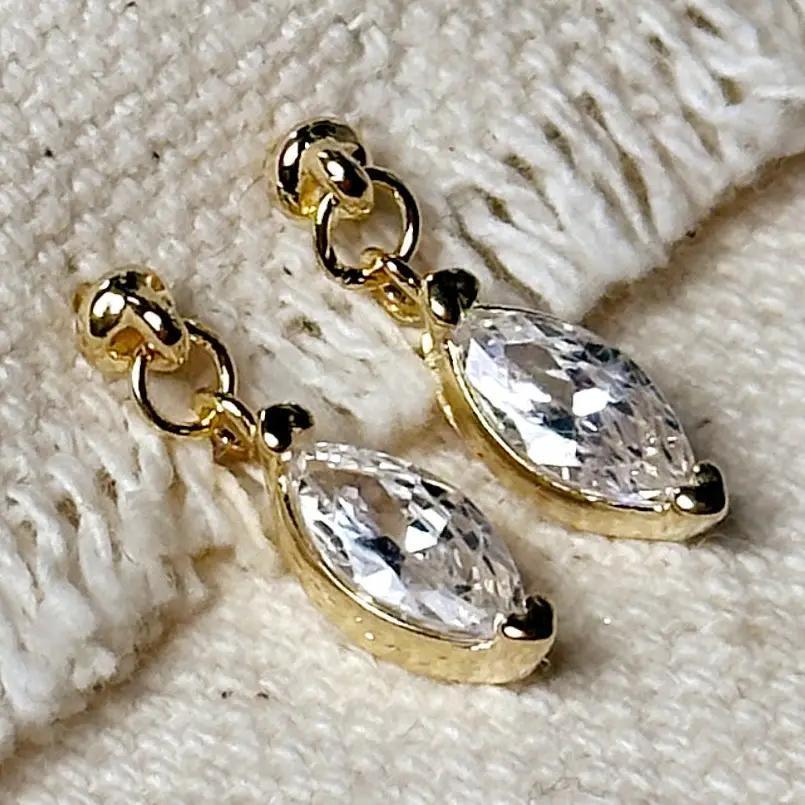 18k Gold Filled Marquise CZ Earrings