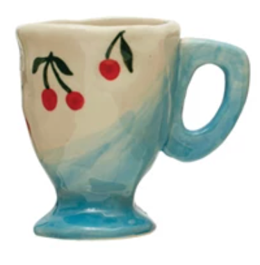 Hand-Painted Stoneware Espresso/Child's Mug, 8 Styles (Each One Will Vary)