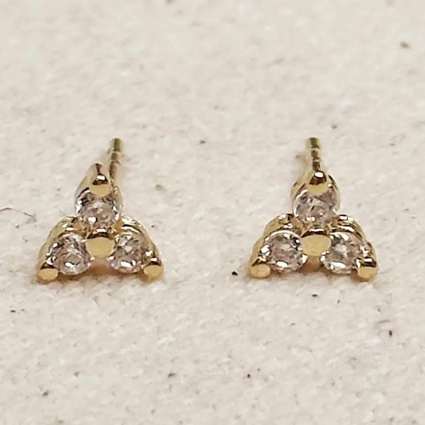 Mini Flower CZ Stud Earrings