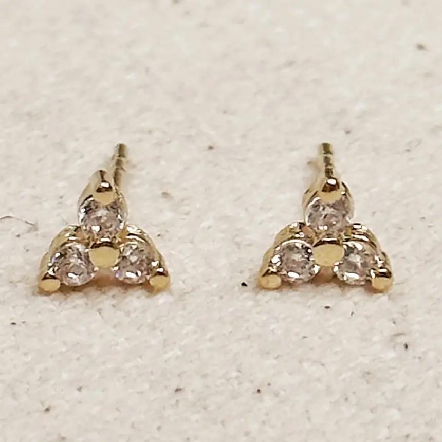 Mini Flower CZ Stud Earrings