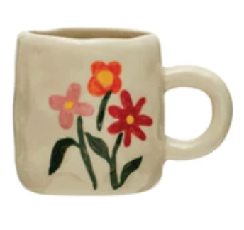 Hand-Painted Stoneware Espresso/Child's Mug, 8 Styles (Each One Will Vary)