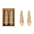 Cedar Green Tree Shaped Taper Candles, Set of 2