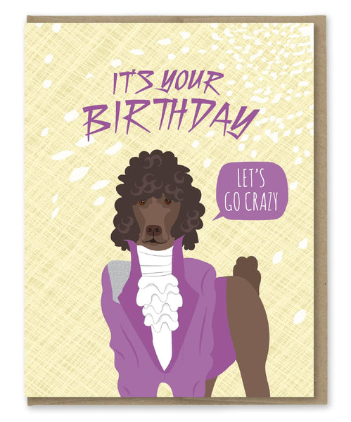 Prince Poodle Birthday Card