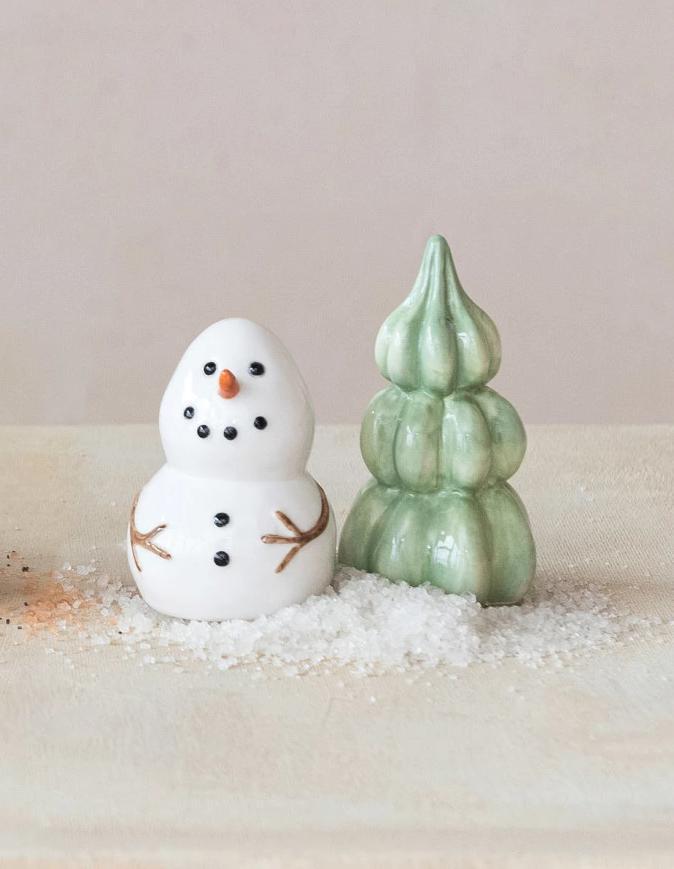 Snowman & Tree Salt & Pepper Shakers