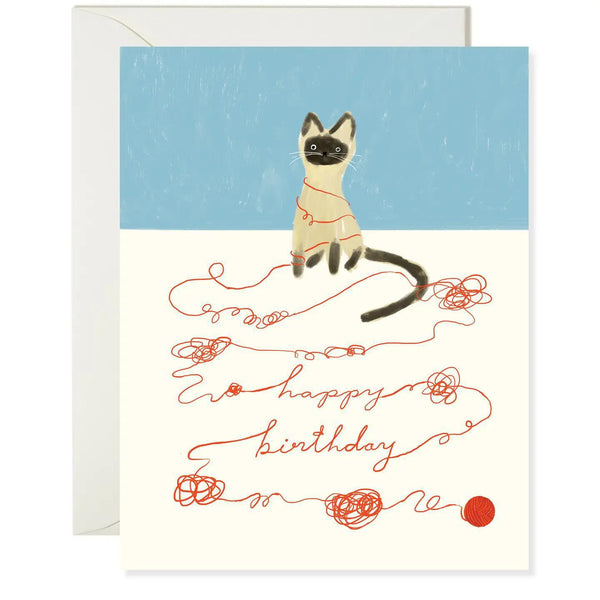 Cat String Birthday Card