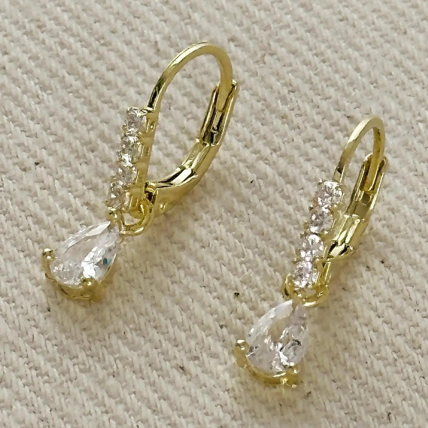 18k Gold Filled Floating CZ Hoop Earrings