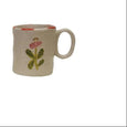 Stoneware Mug with Hand-Painted Flower & Rim