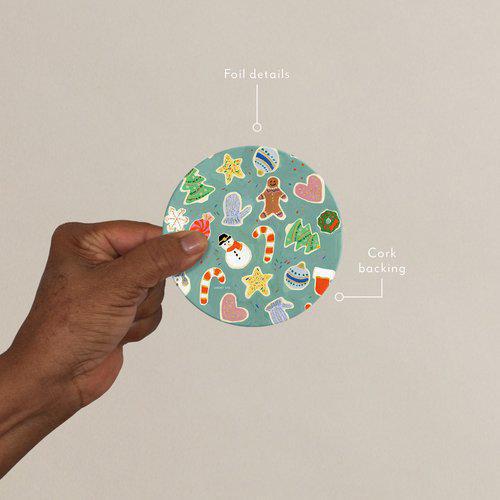 Christmas Cookies Foil Stamped Coaster
