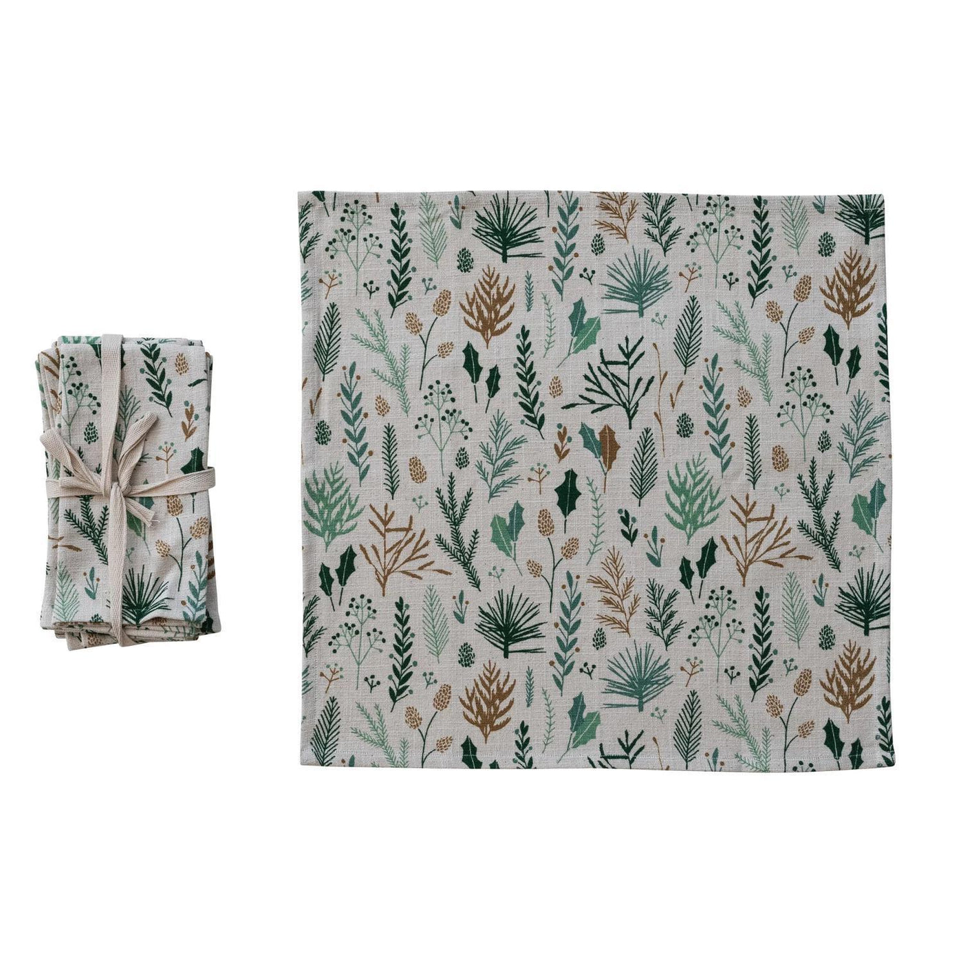 Winter Botanicals Set of 4 Cotton Napkins