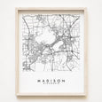 Madison Wisconsin Painted Map 11x14 (3 colors)