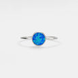 Dainty Blue Opal Sterling Silver Ring
