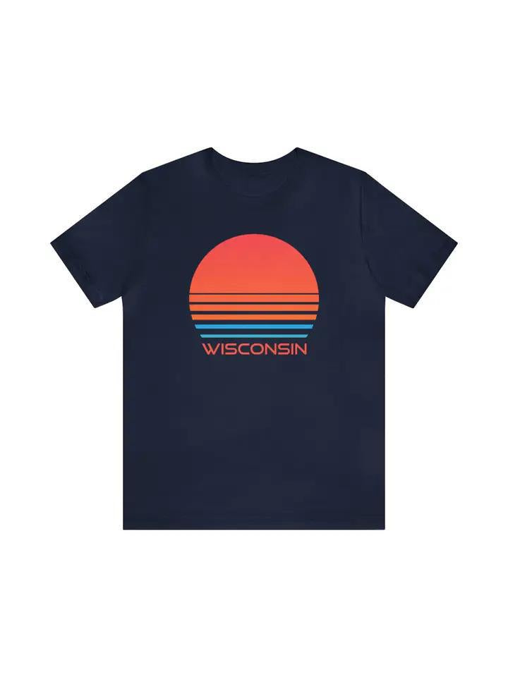 Retro 80's Vibe Wisconsin T-Shirt