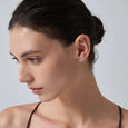Small Opal Cabochon Stud Earring in Sterling Silver