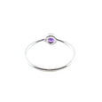 Round Amethyst Sterling Silver Ring