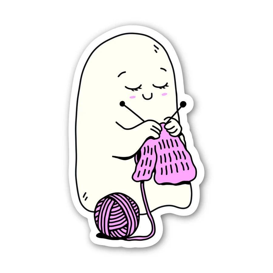 Ghost Knitting Sticker