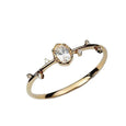 Vintage Style Oval Solitaire Milgrain Ring in  18k Gold Vermeil