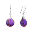 Sterling Silver Purple Copper Turquoise Earrings