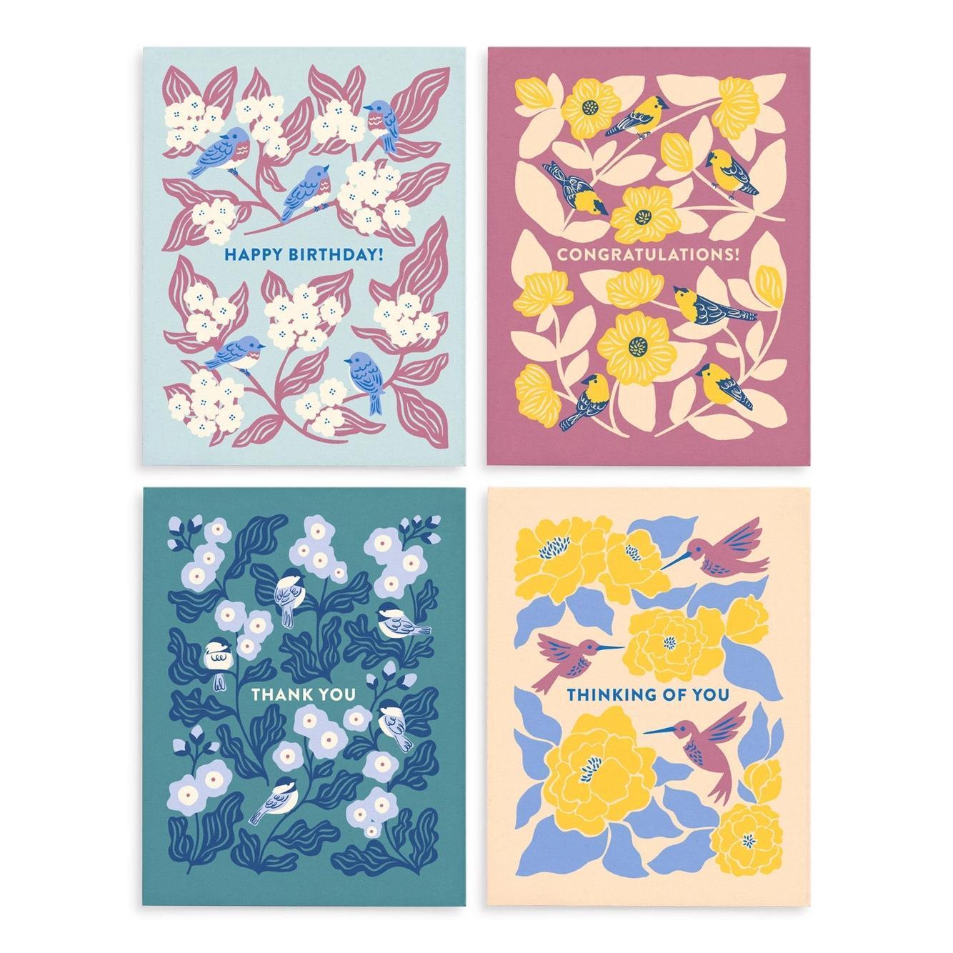 Birds All-Occasion Greeting Card Set of 8